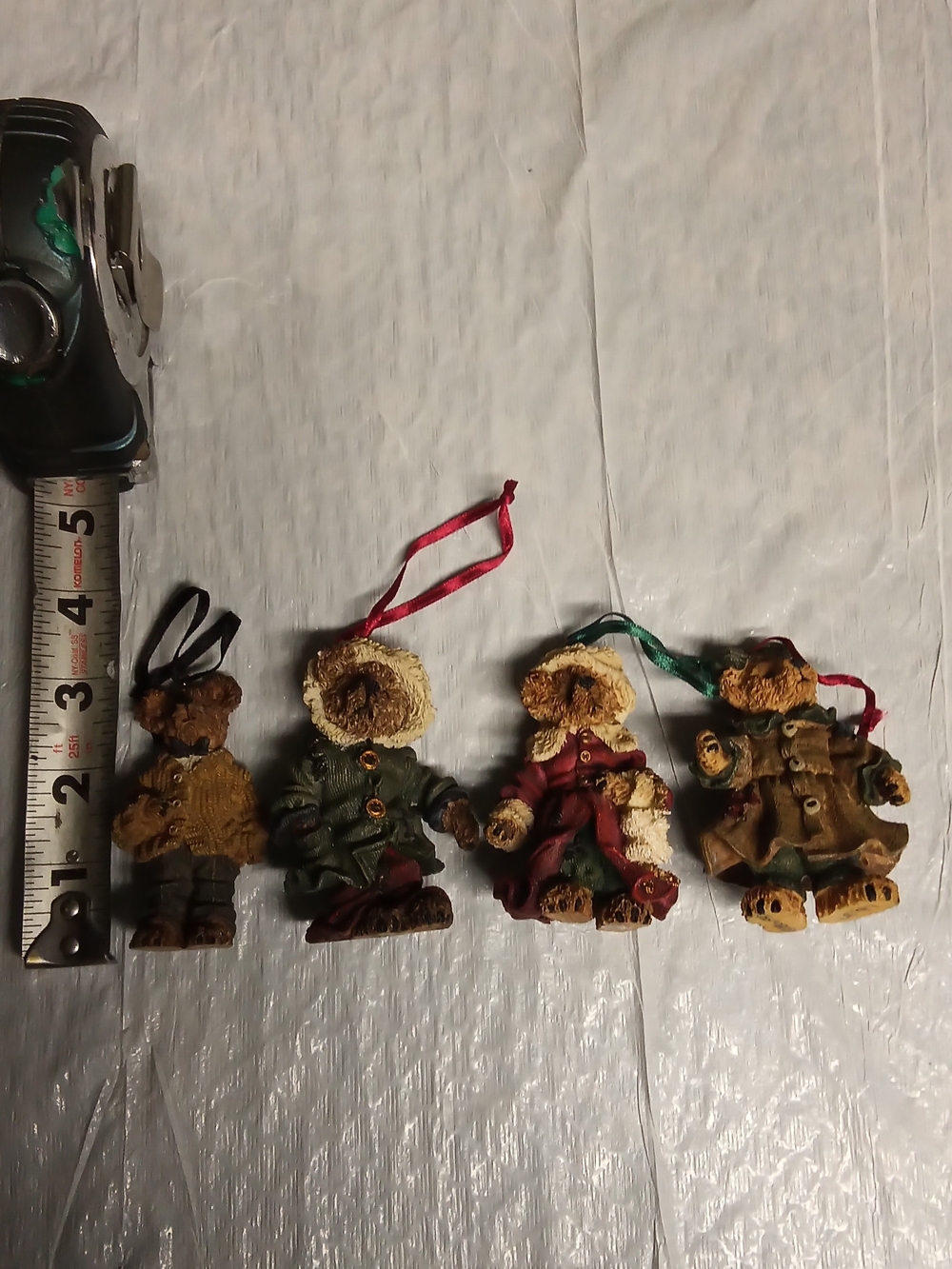 Boyd's Bear Ornament Set - Green, Red, Brown, Tan Kids Toy Decorations